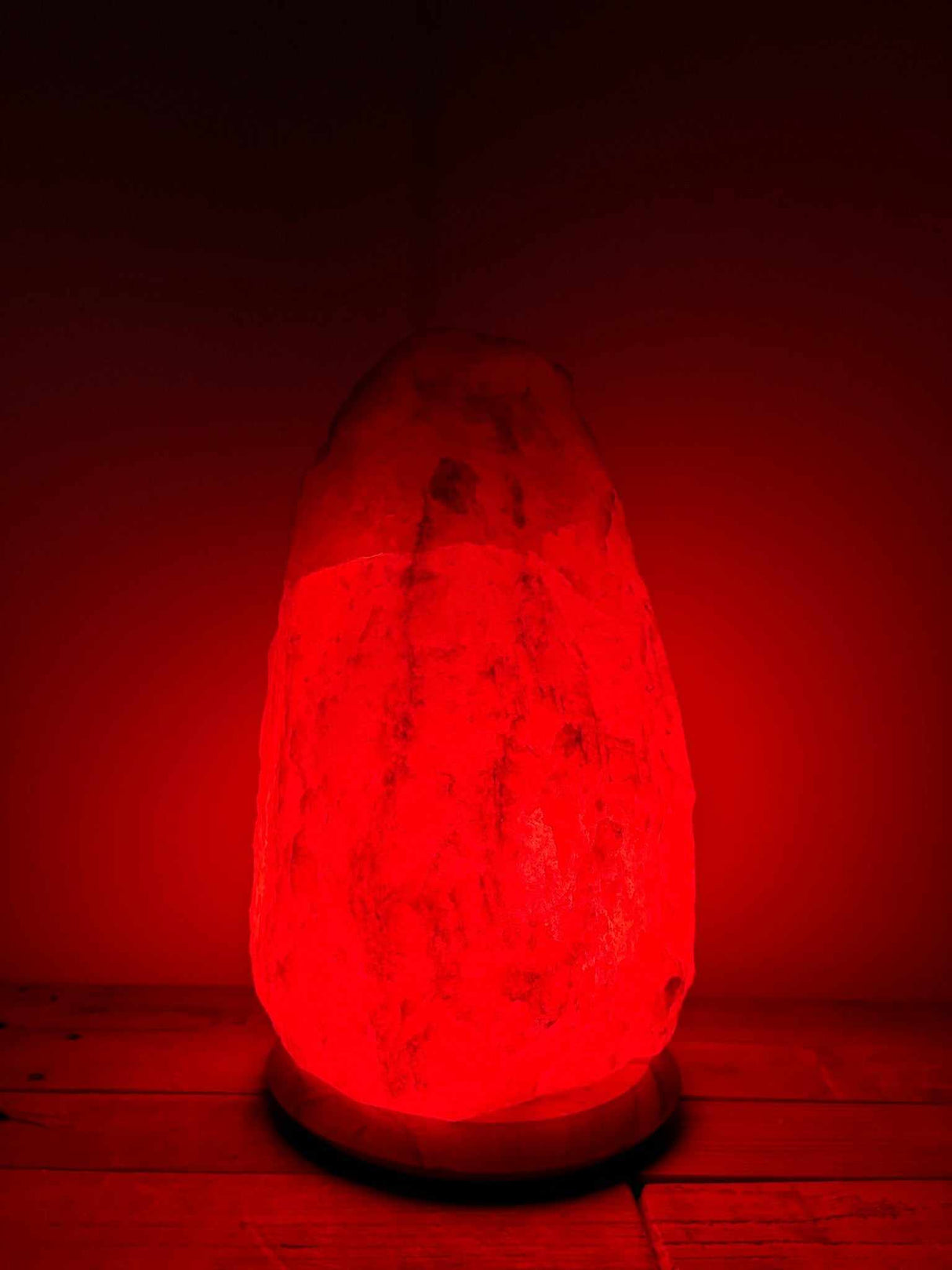 Himalaya zoutlamp rood 12-15 kg met houten voet en kabel voor warme sfeerverlichting
