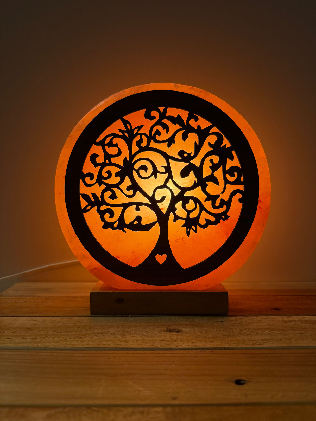 Himalaya-Salzlampe – Muschel mit Perle