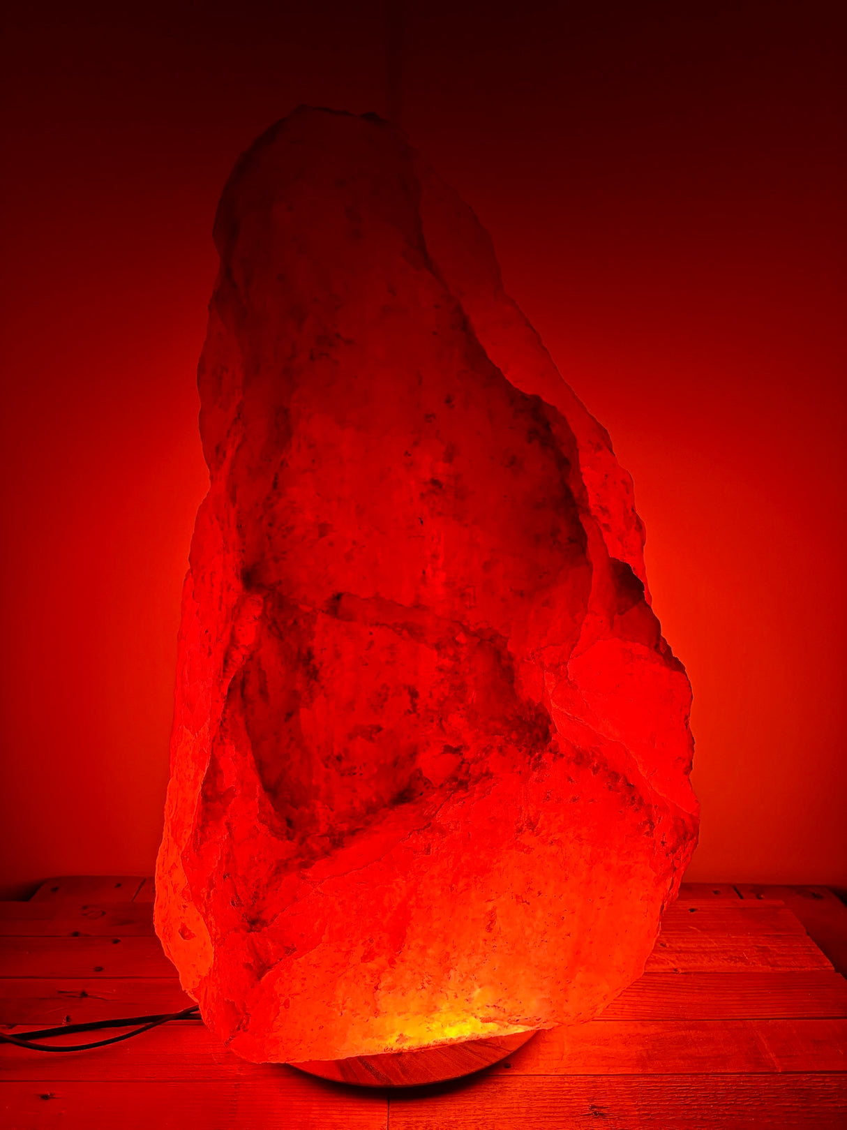 Himalaya XL zoutlamp licht 100–120 kg met warme amberkleurige gloed