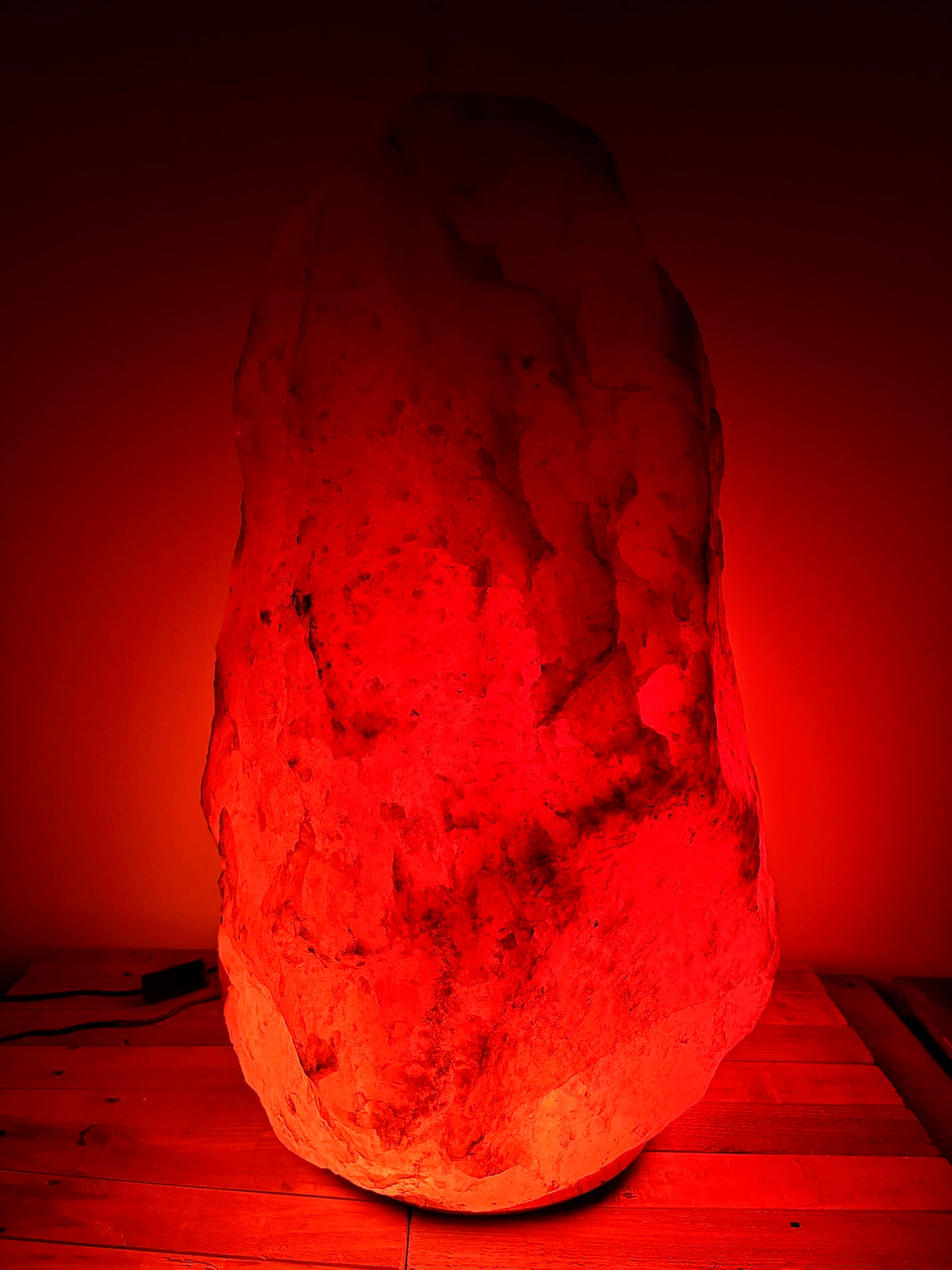 Himalaya XL zoutlamp licht 120–140 kg met warme amberkleurige gloed