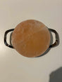 Ronde Himalaya zoutsteen kookplaat rond met RVS frame, 20 cm diameter