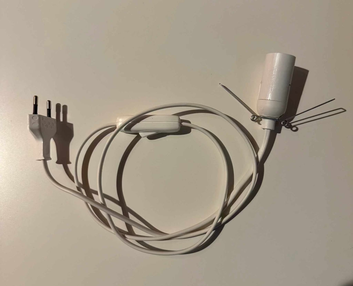 Witte stroomkabel met aan-uit schakelaar voor Himalaya zoutlampen en E14 fitting