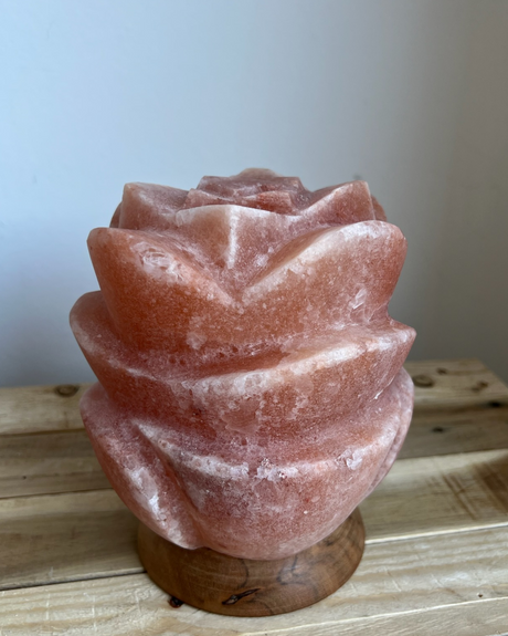 Lotusbloem Himalaya zoutlamp, natuurlijke roze tint, 3.5 kg