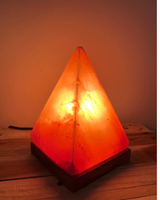Piramide Himalaya zoutlamp, warm oranje gloeiend, 3.0 kg