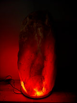 Himalaya XL zoutlamp donker 100–120 kg met diepe oranje/rode gloed