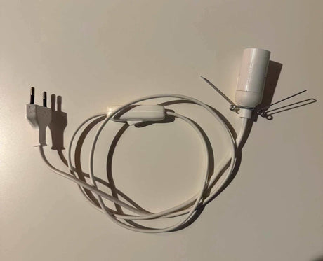 Witte stroomkabel met aan-uit schakelaar voor Himalaya zoutlampen en E14 fitting